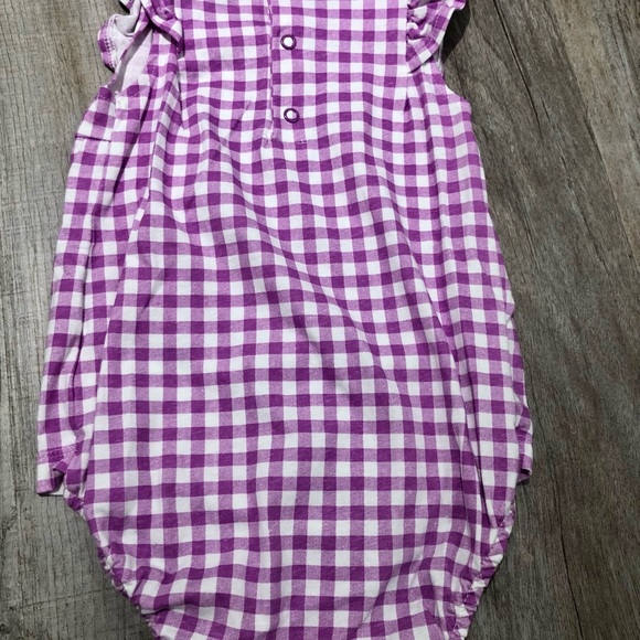 2 Carter’s Onesies With Ruffles Watermelon Pattern and Purple Gingham 24 Months - Picture 7 of 8